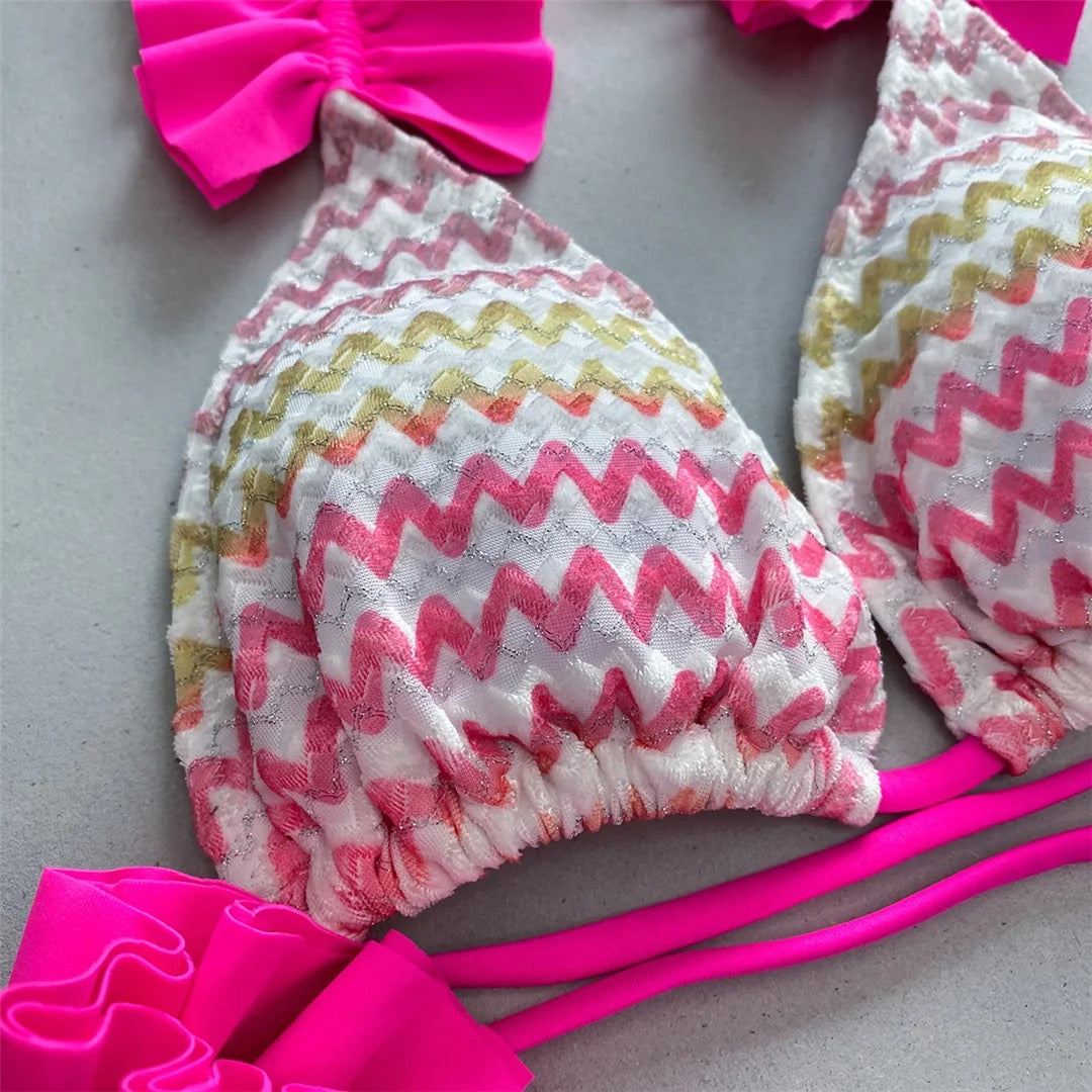 Dreiteiliger Rüschen-Bikini CANDY