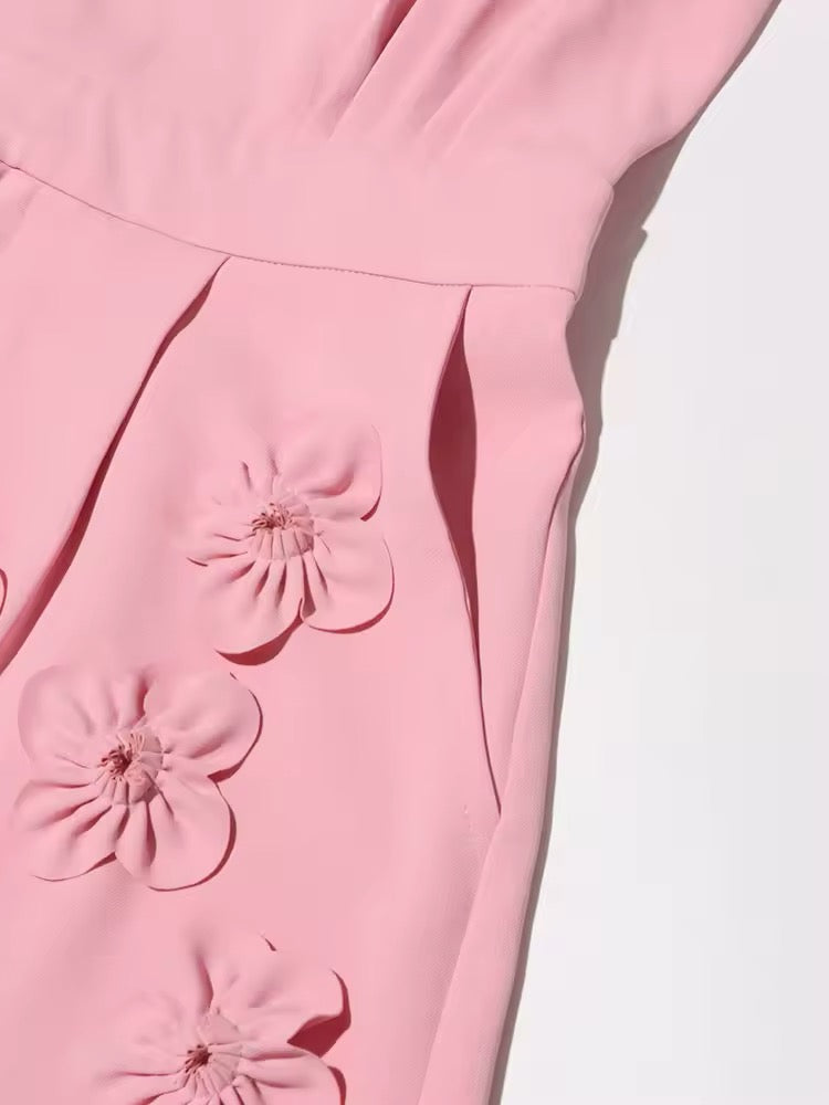 Rosa Jumpsuit PINK SUGAR mit 3D Blüten