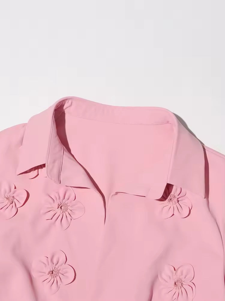 Rosa Jumpsuit PINK SUGAR mit 3D Blüten