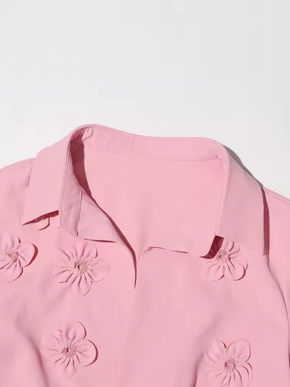 Rosa Jumpsuit PINK SUGAR mit 3D Blüten
