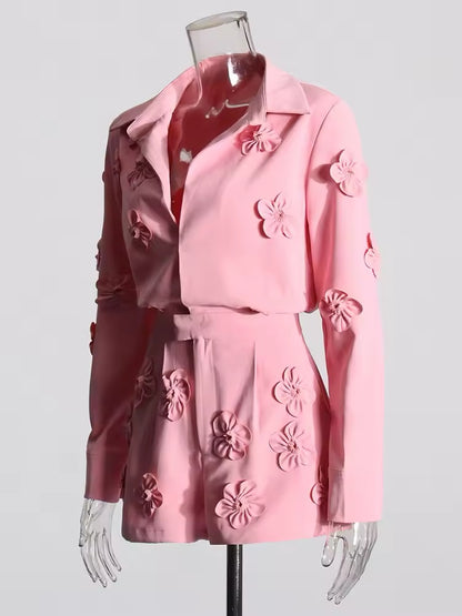 Rosa Jumpsuit PINK SUGAR mit 3D Blüten