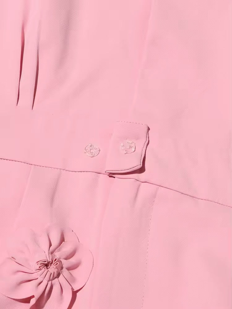 Rosa Jumpsuit PINK SUGAR mit 3D Blüten