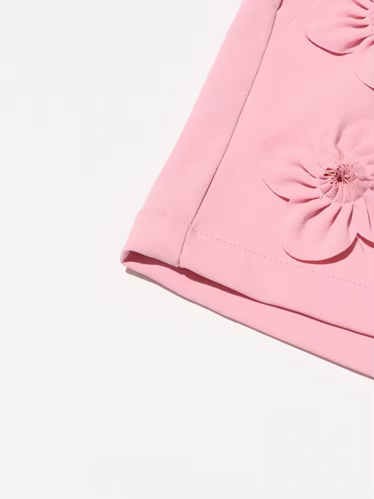 Rosa Jumpsuit PINK SUGAR mit 3D Blüten