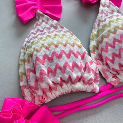 Dreiteiliger Rüschen-Bikini CANDY