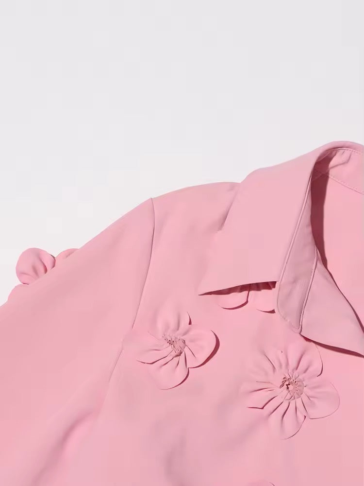 Rosa Jumpsuit PINK SUGAR mit 3D Blüten