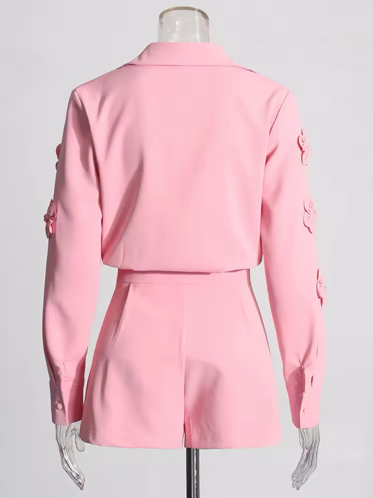 Rosa Jumpsuit PINK SUGAR mit 3D Blüten