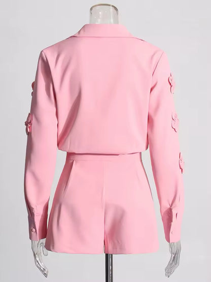 Rosa Jumpsuit PINK SUGAR mit 3D Blüten