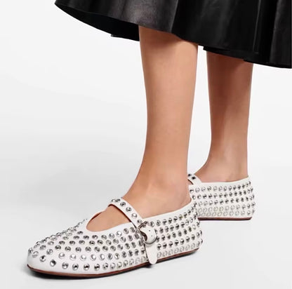 Elegante Ballerinas mit funkelnden Strass-Details